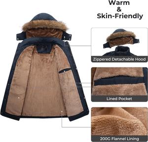 Parka d'hiver Nouveau Veste en duvet pour hommes Mode chaude Manteaux en duvet d'extérieur Vestes populaires en duvet Couleur unie simple avec chapeau - Product Image 4