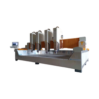 Scie à pont CNC pour la découpe de pierre, machine 4+1 axes pour marbre et granit, monobloc avec moteur, contrôle PLC, haute efficacité, utilisation facile