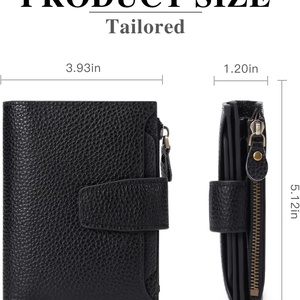 Factory RFID Blocking Card Holders <b>Ladies</b> Card Holder <b>Wallets</b> Purse Custom Zipper Genuine Leather <b>Wallet</b> Women - Product Image 3