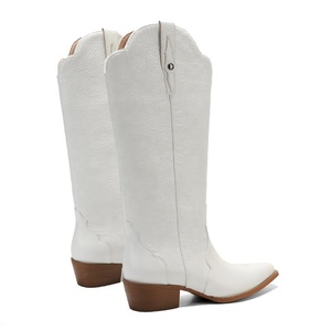 <span class=keywords><strong>Botas</strong></span> Vaqueras Occidentales con Estampado Floral para <span class=keywords><strong>Mujer</strong></span>, Altura hasta la Rodilla, Punta Puntiaguda, Tacón Cuadrado, Altura Personalizable, Mayor Comodidad, para Todas las Temporadas - Product Image 4