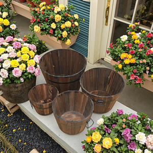 Vase en <span class=keywords><strong>pot</strong></span> de fleur en bois carbonisé anticorrosif durable pour plantes vertes de balcon et autres fleurs Jardinières et pots de qualité supérieure - Product Image 6