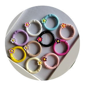 En vrac 100 pièces/lot 27MM coloré printemps O anneaux Snap Clip crochets porte-clés boucle pour sac à main lanière artisanat fabrication de bijoux bricolage - Product Image 1