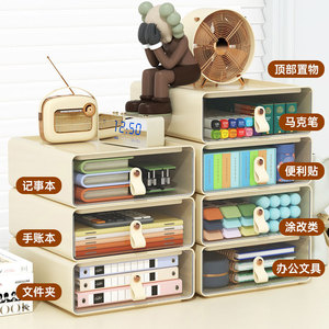 Multi Layer <b>Drawer</b> <b>Storage</b> <b>Box</b> Creamy White Stackable Office Organizer Desktop Use - Product Image 2