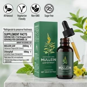 Gotas Líquidas de Hoja de Gordolobo Listas para Enviar, 60 ml, Marca Privada OEM, Extracto Orgánico de Gordolobo, Suplemento Herbal en Stock, Envío Rápido - Product Image 2