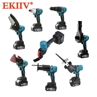 Kit de perceuse sans fil 20V Max Kit combiné d'outils électriques Ensemble d'outils électriques tout-en-1 Kit de perceuse électrique multi-têtes Accessoires de forets