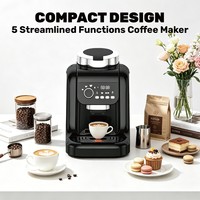 Machine à café turque automatique compacte, machine à expresso 5 fonctions, écran numérique, capacité de 4 tasses, machine à café de comptoir