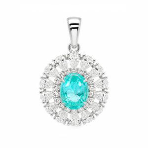Pendentif de fiançailles en argent 925 avec zircon et pierres précieuses cultivées UM Jewelry, idéal pour un usage quotidien ou comme cadeau d'anniversaire de mariage - Product Image 3