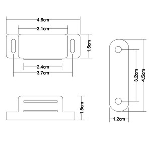 <b>Small</b> Cabinet Magnetic Clasp 4.6cm X 1.5cm Plastic Abs With Metal Plate For <b>Wardrobe</b> Door Furniture - Product Image 1
