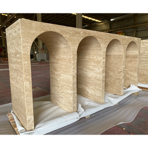 Mesa de consola de travertino para decoración del hogar, mesa de centro nórdica moderna con forma de arco de entrada, mesas de consola de decoración de mármol travertino - Product Image 2