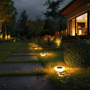 Paquete de 1 Lámpara Solar para Exteriores, Luces LED de 360° para Suelo, IP65 Impermeable, con Encendido/Apagado, para Jardín, Patio, Entrada de Vehículos - Product Image 3