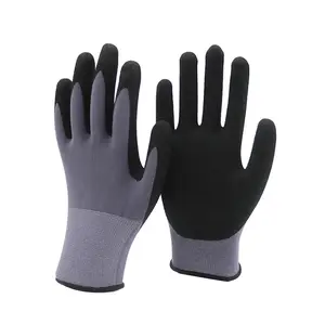 Guanti di sicurezza da lavoro in Nitrile con finitura sabbiosa con rivestimento in Nylon Spandex