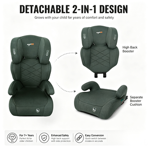 Siège <span class=keywords><strong>rehausseur</strong></span> détachable Ogolee certifié ECE R129/03 I-Size, fixation ISOFIX, réglage de la hauteur sur 6 positions, non pliable, charge maximale 36 <span class=keywords><strong>kg</strong></span> - Product Image 5