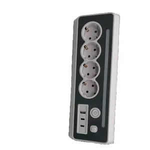 Multiprise de bureau encastrable et escamotable avec ports RJ45, USB-C et support rotatif pour câbles, à économie d'énergie - Product Image 1