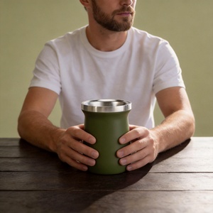 <span class=keywords><strong>Gourde</strong></span> à Yerba Maté Ergonomique Moderne avec Finition Élégante en Grain de Bois, Tasse à Thé en Acier Inoxydable pour les Modes de Vie Contemporains - Product Image 5