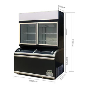 Congelador Refrigerador para Niños y Madres, Exhibidor de Bebidas, Verduras, Frutas y Alimentos Congelados, Dos Piezas, Ensamblado - Product Image 4