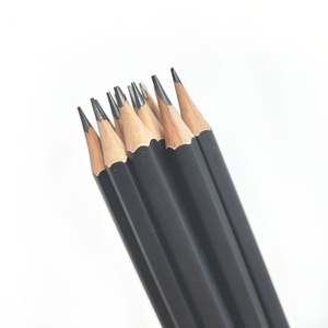 Crayons à mine hexagonaux noirs en graphite personnalisés pour l'école avec gomme, en coffret coloré - Product Image 1