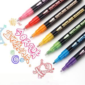 ชุดปากกาเน้นข้อความแบบสองเส้น คอนทัวร์ แฟนตาซี แฟลช แฮนด์ แอคเควนท์ สำหรับนักเรียน เด็ก ใช้สำหรับทำการ์ด<span class=keywords><strong>อวยพร</strong></span>ในวันหยุด  พร้อมปากกาอาร์ตมาร์กเกอร์ - Product Image 2