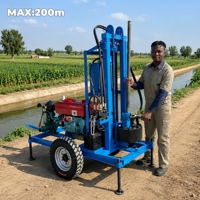 Plataformas de Perforación de Pozos de Agua Portátiles Mini con Motor EPA Euro 5 de 25 HP, Perforación de 100 m 200 m para Riego Agrícola