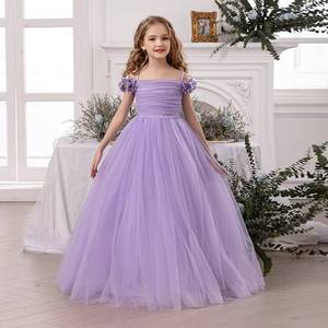 Robe de soirée en polyester pour filles, style princesse violette, pour récital de piano, spectacle sur scène, anniversaire, bal de promo, fête, déguisement - Product Image 4