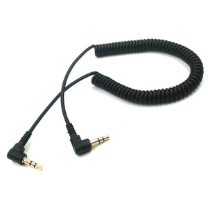 Right Angle 2.5mm TRS Male to 3.5mm <strong>TRRS</strong> Coiled 4-Pole Audio <strong>Cable</strong> for Cell Phones MP3 Braid Shielded - Product Image 3