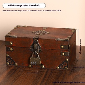 Caja de almacenamiento de joyería cuadrada con cerradura Retro de estilo europeo, organizador de oficina, accesorios de tiro de TV de película, habitación secreta, Escape, búsqueda del tesoro - Product Image 6
