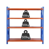 Étagère d'entrepôt en acier thermolaqué, capacité moyenne, 5 niveaux, solution de stockage métallique multi-étages, rayonnage industriel