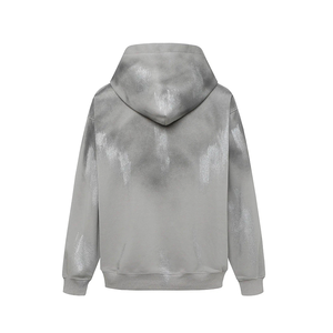 Felpa con Cappuccio Personalizzata con Graffiti di <span class=keywords><strong>Ragno</strong></span> Dipinto, Stile Retrò, Casual Oversize per Uomo, 100% Cotone, Ricamata, Vintage - Product Image 4