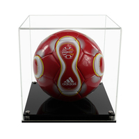 Cube acrylique pour ballon de football, boîtier d'affichage de luxe avec montage mural et miroir