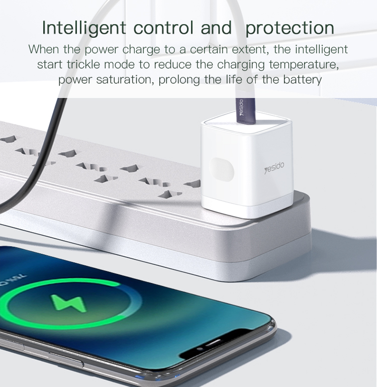 YESIDO YC30 mobile phone PD 20W 18W 15W 10W fast charging adapter chargers for iPhone 11 12 13