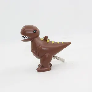 新品上市可爱恐龙钥匙扣LED手电筒钥匙圈声音儿童玩具礼物