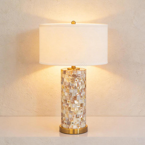 <b>Table</b> Lamp Seashell Mosaic Base E26 LED Bulb Warm Light Living Room Bedroom <b>Study</b> Decor - Product Image 3