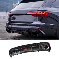 Diffuseur arrière style RS4 pour Audi A4 B9.5 2020-2025 S Line, lèvre de pare-chocs arrière noir brillant