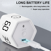 Timer da Cucina Meccanico Portatile F6 Personalizzato dal Produttore, con Display LED e Timer Preimpostati da 1, 5, 10, 30, 60 Minuti, Ecologico