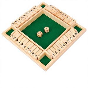 Jeux de société en bois personnalisés à succès avec 4 joueurs, jeu de dés Shut the Box pour enfants et adultes - Product Image 1