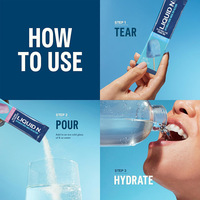 Poudre de boisson électrolytique OEM/ODM saveur barbe à papa, 16 bâtonnets, soutien hydratant, mélange de vitamines et de nutriments, saveur bleue et rose