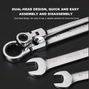 OEM Tùy Chỉnh 180 ° Có Thể Gập Lại Thép Carbon Ratchet Cờ Lê 72 Răng Flex-Head Ratchet Kết Hợp Cờ Lê Metric DIY Công Cụ - Product Image 6