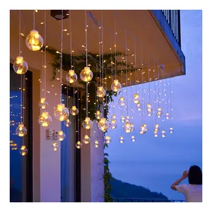 Wish Ball Curtain Lights 200 LED Window Fairy Lights Curtain USB/Battery Powered Twinkle Globe Curtain String Lights