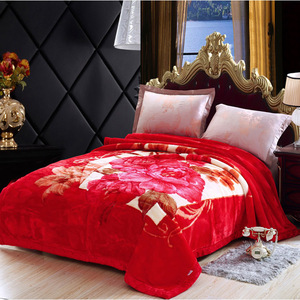 Bán Buôn Trong Kho Sang Trọng In Dày Sherpa Lông Cừu Chăn Siêu Mềm Mùa Đông Đỏ Nặng Raschel Mink Chăn - Product Image 4