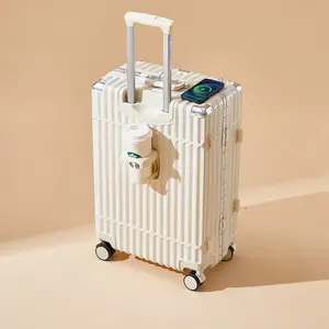 Luxury 26" Other In Hotel Lobby Car Battery Operated Baby Luggage Aluminum Frame Trolley Suitcase