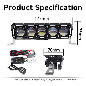 Nueva Barra de Luz LED para Motocicleta de Aluminio Súper Brillante de 20000LM, 24V, 120W, con 5 Lentes SMD, Garantía de 2 Años para Todos los Autos - Product Image 5