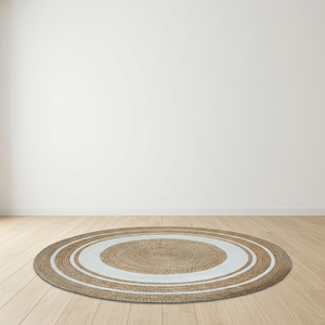 Bohemian Braided <b>Jute</b> Area <b>Rug</b> Handmade Natural Eco Friendly Washable Rustic Circular Carpet Floor Mat Home Living Room Bedroom - Product Image 4