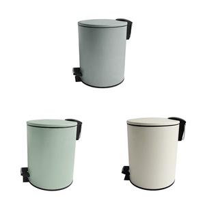 Poubelle ronde en métal en acier inoxydable avec fonctionnement à pédale pour l'élimination des déchets sanitaires - Product Image 1