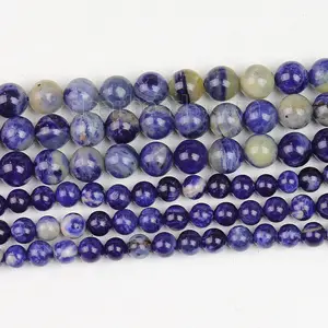 Atacado Natural Rodada Namibian Azul Sodalita Beads Pedra Gemstone Para DIY Pulseiras Fazendo 6/8/10mm