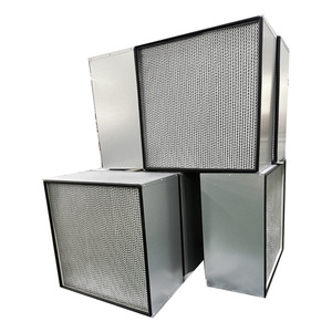Filtre à air HEPA de type boîte H13 H14, média en fibre de verre, cadre en aluminium, efficacité de 99,95 % pour les salles blanches et les systèmes CVC - Product Image 6