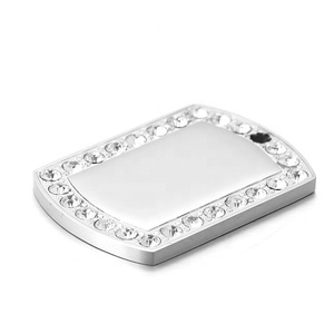 Nghĩa Ô Aceon Thẻ Đeo Cho Nữ Bằng Đá CZ Sáng Bóng Sang Trọng Bằng Thép Không Gỉ Có Bậc Chạm Khắc Cạnh Xung Quanh - Product Image 3