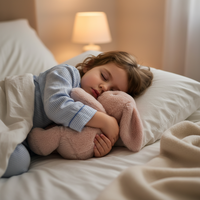 Lapin en peluche brodé en coton PP long et doux, avec doublure en maille, chauffable au micro-ondes, pour enfants, pour un sommeil confortable et réconfortant