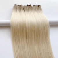 Extensions de cheveux couleur blond chaud ASh en stock, tissage Genius sans couture, prix de gros, cheveux naturels d'un seul donneur