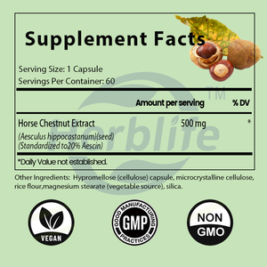 Suplemento de extracto de castaño de indias OEM - Apoya la salud cardiovascular, la salud del corazón y la circulación, Vegano - Product Image 4