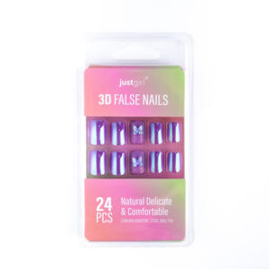Faux ongles avec colle, pour filles et adolescentes, 1/24 pièces, décorations pour Nail Art, couleur unie, givrée mat, couverture complète - Product Image 2