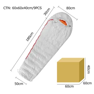 HOMFUL ถุงนอนแบบพกพาสะดวกสบาย,ถุงนอนขนดาวน์กระเป๋าปรับแต่งขายส่งแคมป์ปิ้งกลางแจ้งฤดูหนาวเป็ดลงมัมมี่ - Product Image 5